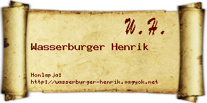 Wasserburger Henrik névjegykártya